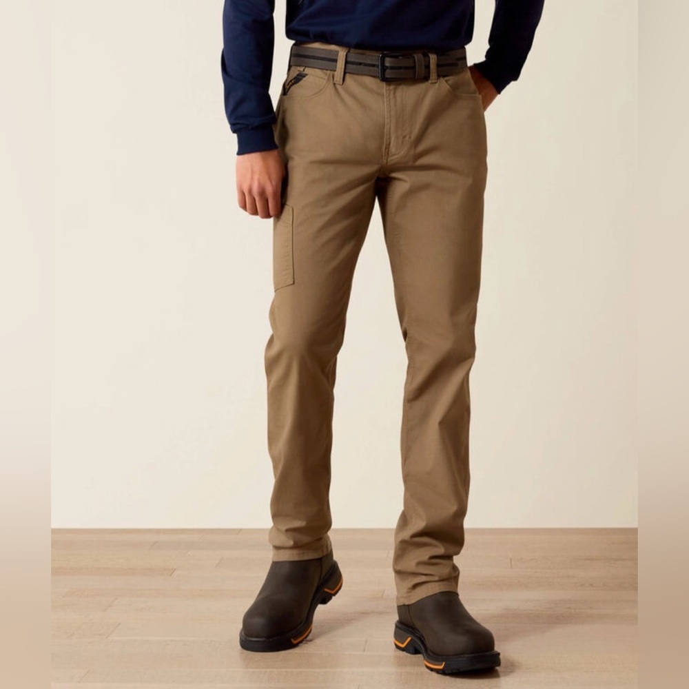 ARIAT Rebar M4 Low Rise DuraStretch Straight Leg Pant, 38/30, Field Khaki, NWT